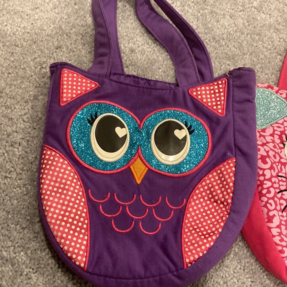 2 Cute Kids Purse Small Lot Bundle! Owl ๐ฆ& Cat! ๐โโฌ ๐ฑ - Picture 2 of 8